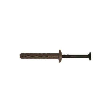 TASSELLO PREMONTATO IN NYLON BORDO PIATTO CON VITE ZINCATA NERA TBB- - ø mm.6x40 vite ø mm.3,8x45 spess.fissaggio mm.10 - 200 pezzi FRIULSIDER