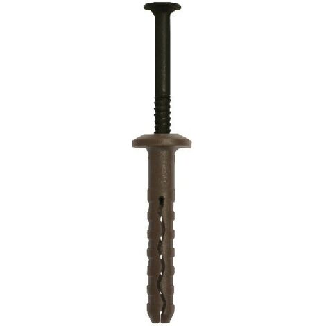 Tassello Premontato In Nylon Bordo Piatto Con Vite Zincata Nera Tbb - ø mm.6x60 vite ø mm.3,8x65 spess.fissaggio mm.30 - 100 pz