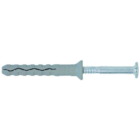 Tassello Premontato In Nylon Bordo Svasato Con Vite Zincata Bianca Tss - ø mm.6x40 vite ø mm.3,8x45 spess.fissaggio mm.10 - 200 pz