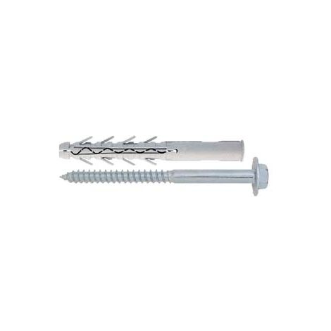 TASSELLO PROLUNGATO IN NYLON CON VITE TER ZINCATA BIANCA TUPP- - ø mm.16x140 vite ø mm.12x150 spes.fissag.mm.45 - 25 pezzi FRIULSIDER