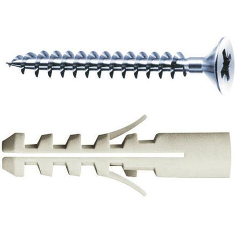 Tassello Tasselli In Nylon Con Vite C8 Vps 8 X 40 Vite 5 X 50 Cf. 100 Pz