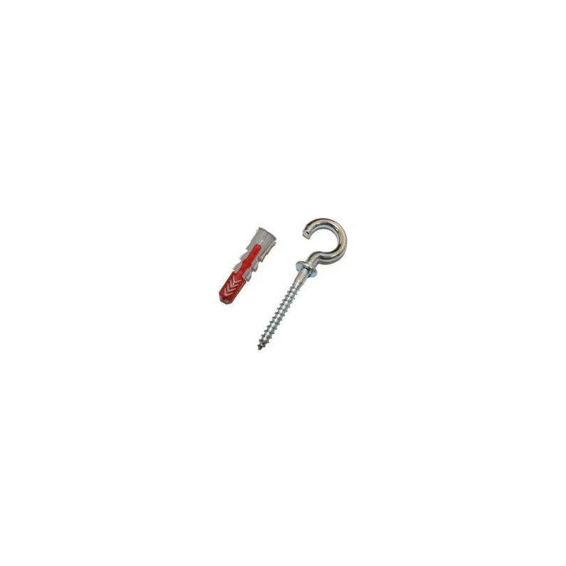 Tassello universale duopower 10x50mm + gancio rotondo grande - 2 pezzi.