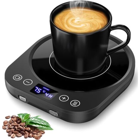 Tassenwärmer mit 9 Temperaturstufen, 36 W Kaffeewärmer mit 9 Stunden Timer, 4 Stunden automatische Abschaltung Kerzenwärmer, Getränkewärmer für Kaffee, Tee, Milch, Kerze (Schwarz)