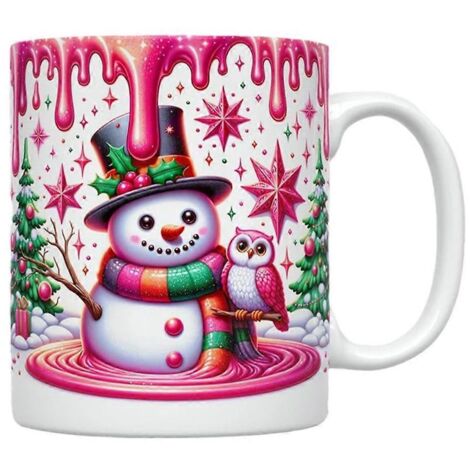 Tasses à café sur le thème de Noël, motif bonhomme de neige (voir photo)