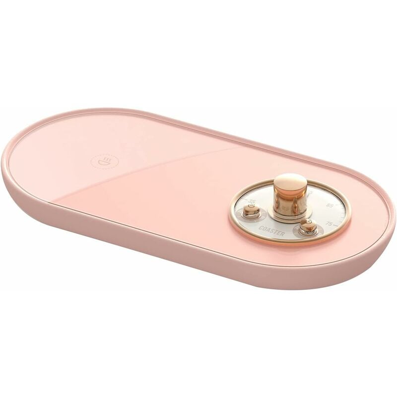Aougo - Tasses Chauffe-Réchauffeur usb Smart Thermostatique Coaster 55 ℃ Chauffage Tapis de Tasse Coaster Café/Lait/Thé Chauffe(Rose)