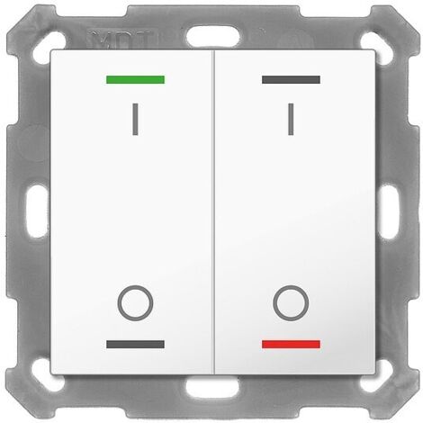 Taster Light 55 2-fach, RGBW, mit Temperatursensor, Reinweiß glänzend, Schalten