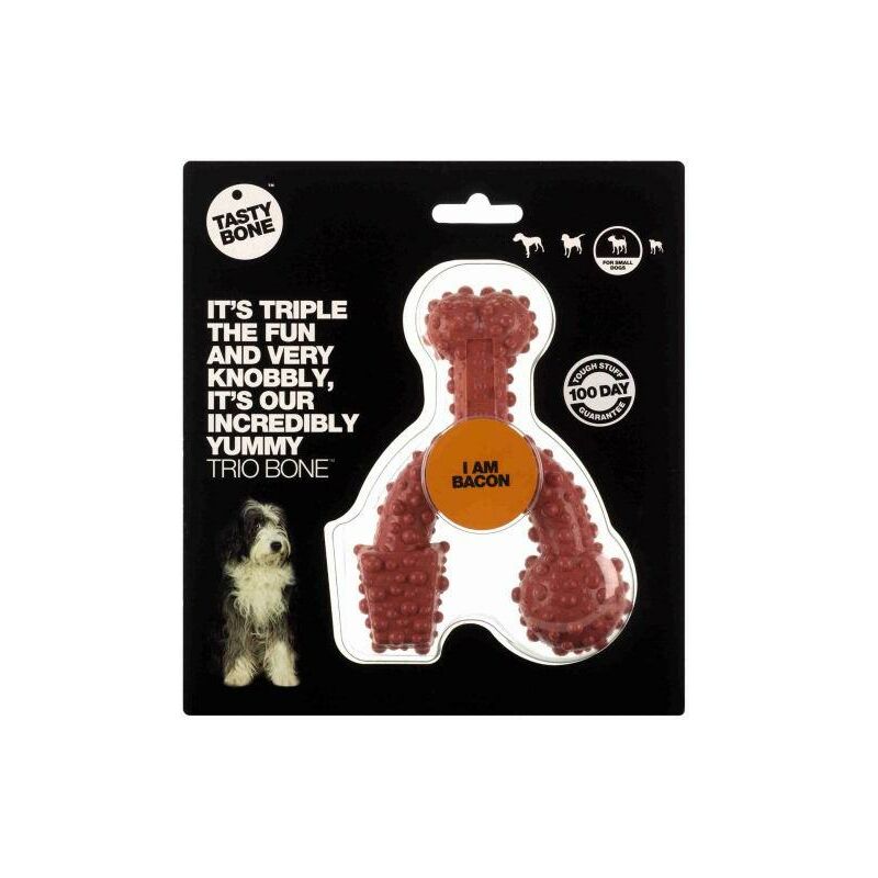

Tasty Bone - Tasty Trio Bone mordedor para perro sabor Bacon - Small Large