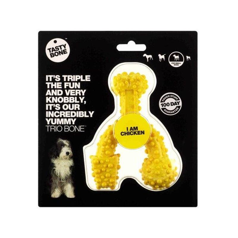 

Tasty Trio Bone mordedor para perro sabor Pollo - Small Small