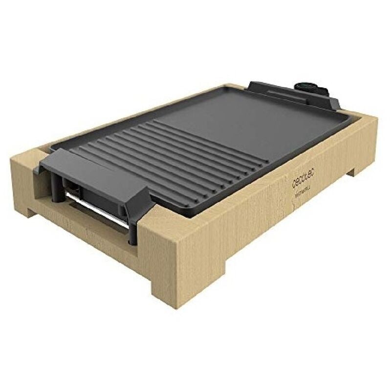 Cecotec - Griddle de elektrische Griddle de 2000 w, con Struktur de Bambus, einstellbarer Thermostat und Antihaft-Griddleplatte de con mit gemischter