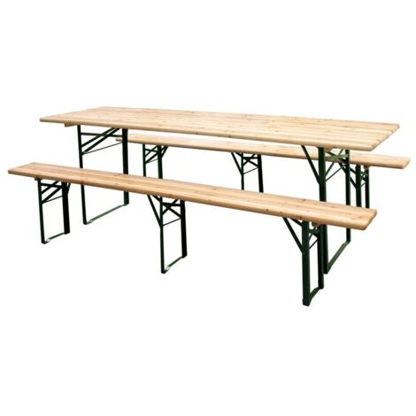 Tata Linda SET BIRRERIA PLUS  Tavolo cm. 220x70x76h+panche 3 gambe
