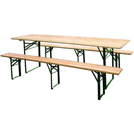 Tata Linda SET BIRRERIA PLUS  Tavolo cm. 220x80x76h+panche 3 gambe