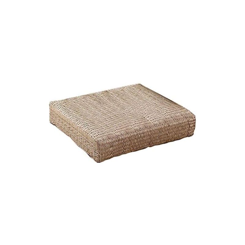 Dpzo - Tatami Coussin de Sol Zafu, Coussin de Méditation Écologique, Coussin Plat en Paille Tricotée, 40 cm