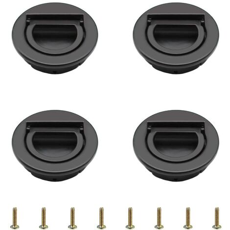 Tatami-Set mit 4 runden, unsichtbaren Griffen mit integriertem Zugring (schwarz)