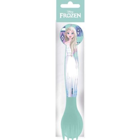 TATAWAY Disney Set 2 posate azzurre per bambini in plastica Frozen Elsa e Anna
