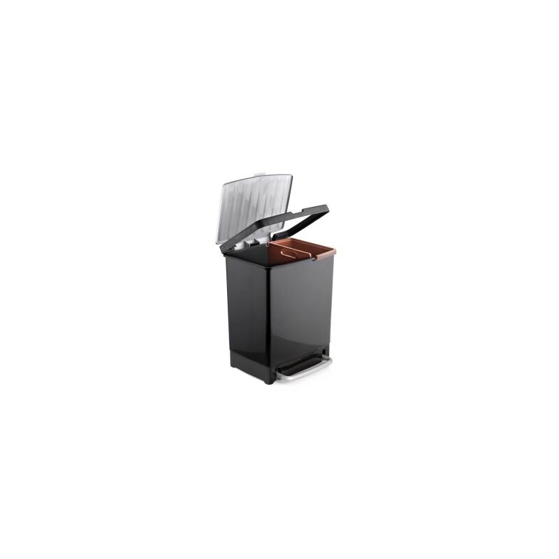 

Cubo pedal reciclaje negro 25l