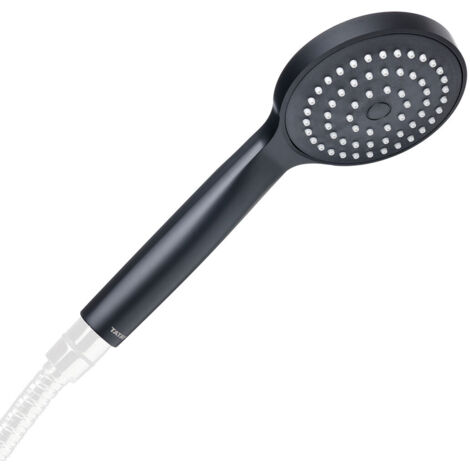 TA-TAY TATAY 3311203 - Verona Ducha de Mano, Chorro Efecto Lluvia, con Sistema de Ahorro de Agua, Negro, 10 cm de diámetro
