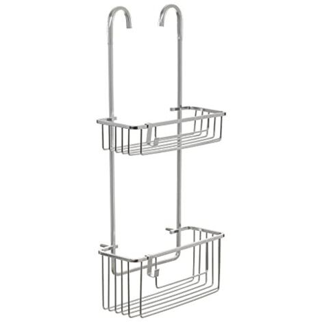 Tatay 6604800 Mensola da doccia a 2 altezze con gancio in alluminio, 100% inox, in alluminio anodizzato, design moderno, 10 anni di garanzia, dimensioni 28 x 13,5 x 60 cm
