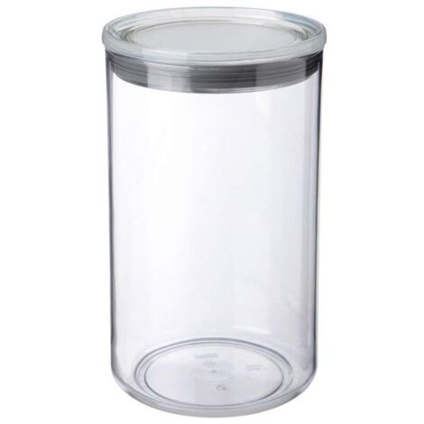Tatay Barattolo da cucina, Capacità 2L, Ermetico, Senza BPA, Lavabile in lavastoviglie, Trasparente - Grigio. Misura 12,5 x 12,5 x 22 cm