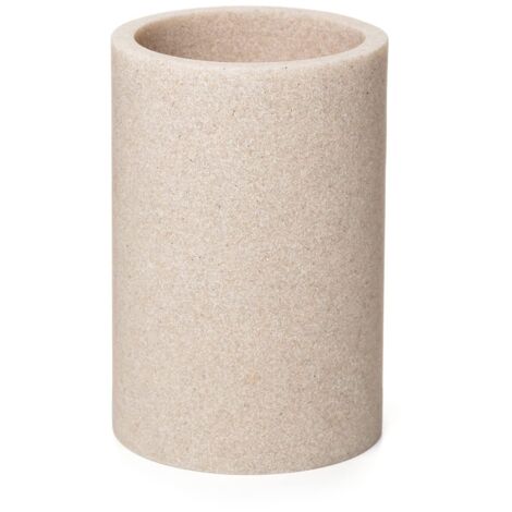TATAY Bicchiere da bagno BORA, Poliresina, Senza BPA, Colore Beige. Misure 7,2 x 7,2 x 10,7 cm