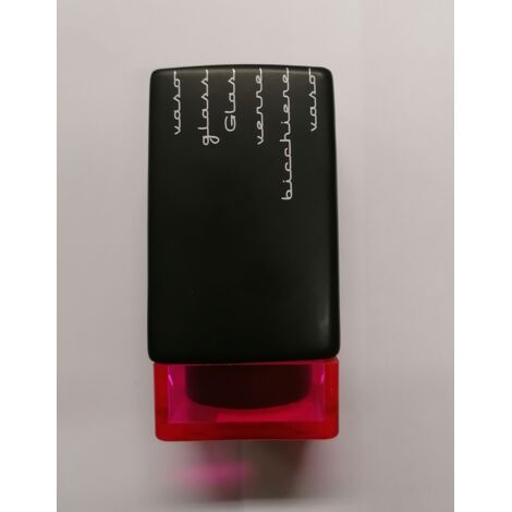 TATAY - BICCHIERE PORTASPAZZOLINI IN CERAMICA NERA E PVC FUCSIA