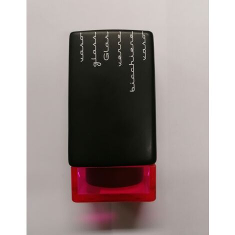 TATAY - BICCHIERE PORTASPAZZOLINI IN CERAMICA NERA E PVC FUCSIA