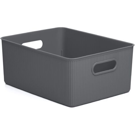 TATAY Cestino Portaoggetti Baobab, 15L di Capacita, Polipropilene, Senza BPA, Grigio, Dimensione 29,4 x 38,5 x 16 cm