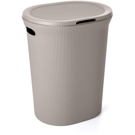 TATAY Cesto Biancheria Sporca Baobab, 40L dI Capacità, Polipropilene, Senza BPA, con Coperchio, Tortora, Dimensione: 41 x 33 x 50 cm