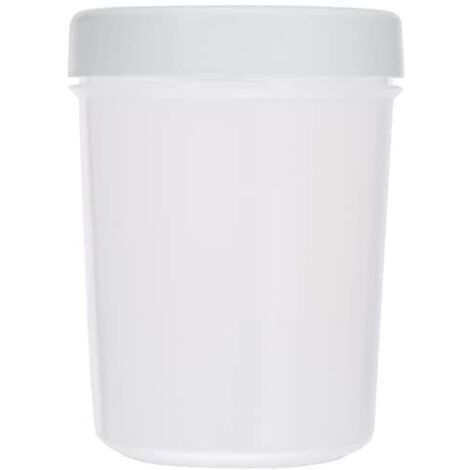 TATAY-Contenitore per alimenti con chiusura a vite, rotonda, 0,4 L, in plastica, 8,5 x 8,5 x 11,5 cm, Plastica, bianco, 0.4L
