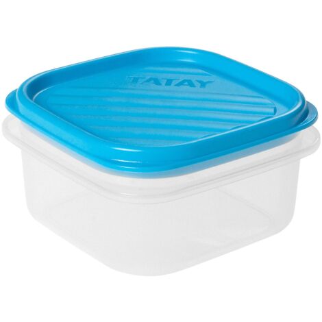 Tatay Contenitore per Alimenti, Ermetico, Capacità 0,3L, Coperchio a scatto flessibile, senza BPA, Adatto al microonde e alla lavastoviglie, Blu. Dimensione: 10 x 10 x 5,5 cm