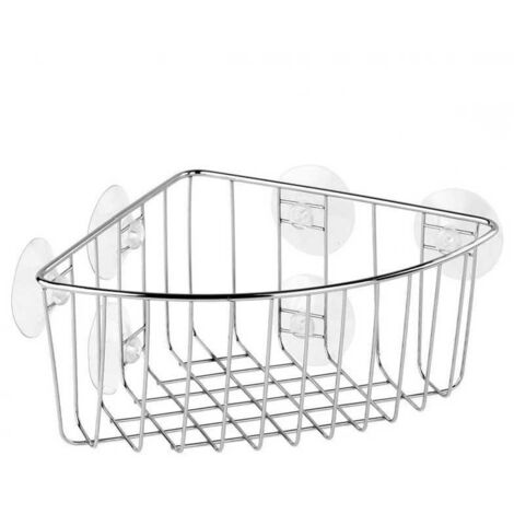 Tatay Corner With Suction Cup Shower Basket Metal 19x19 cm