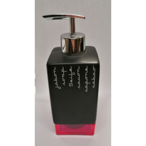 TATAY - DISPENSER IN CERAMICA NERA E PVCFUCSIA