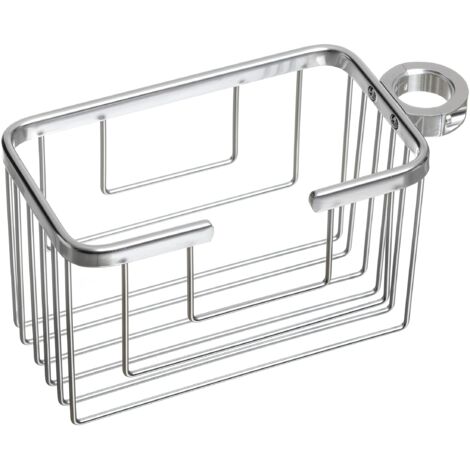 Tatay Mensola da doccia rettangolare con gancio, evita trapano, 100% inossidabile, in alluminio anodizzato, design moderno, dimensioni 24 x 11,5 x 12,5 cm, 6604900