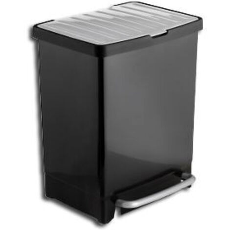 Tatay Papierkorb 2 Fächer 17L und 8L schwarz 41,5x33x28 cm