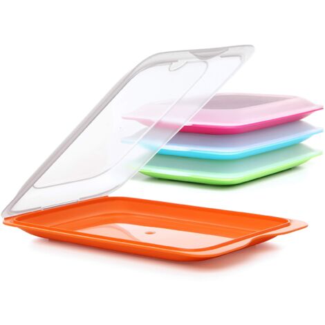 TATAY Porta Affettati per Frigorifero Fresh  1 Unità Standard  Contenitore per Alimenti, Impilabile  Adatto a Microonde, Congelatore e Lavastoviglie  Senza BPA, 17x3,2x25,2cm, Colore Casuale