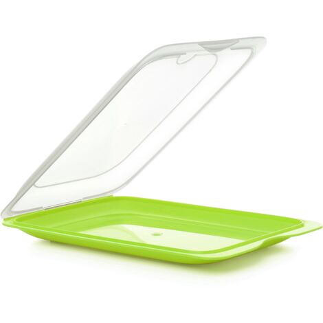 TATAY Porta Affettati per Frigorifero Fresh  Set di 3 Standard  Contenitori per Alimenti, Impilabili  Adatti a Microonde, Congelatore e Lavastoviglie  Senza BPA, 17x3,2x25,2cm, Colore Lime