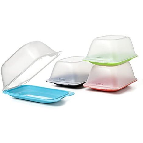 TATAY Porta Formaggio da Frigorifero Fresh  Contenitore per Alimenti, Impilabile  1 Unità  Adatto a Microonde, Congelatore e Lavastoviglie  Senza BPA, 12x8x18 cm, Colori Casuale