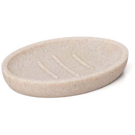TATAY Portasapone da bagno BORA, Poliresina, Senza BPA, Colore Beige. Misure 13 x 9 x 1,9 cm
