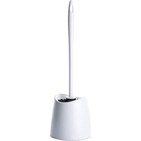 TATAY Scopino per WC Standard, Polipropilene, Spazzola Nera, Senza BPA, Made in Spain, Bianco. Misure: 12 x 12 x 38 cm