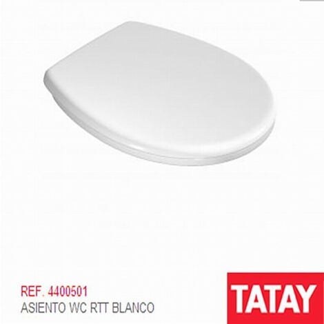 TA-TAY TATAY tapa wc standar blanca 44005/01 , Tapa WC Standar blanca 44005.01Asiento para WC desmontable con sistema de adaptación universalMarca: TatayMedidas: 36 x 44,5 x 2