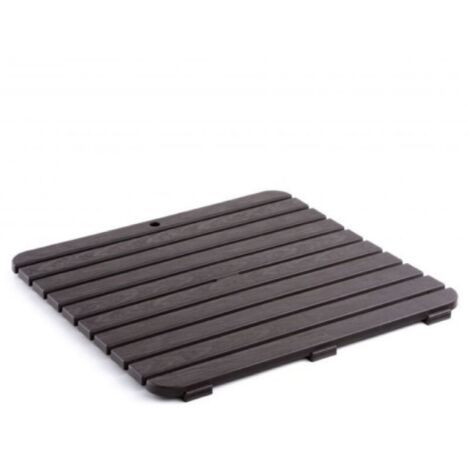 TA-TAY Tatay - Tarima de Baño o Ducha Antideslizante con Forma Rectangular de Plástico y Diseño Grabado Efecto Madera. Medidas 80 x 3 x 50 cm. Color Marrón