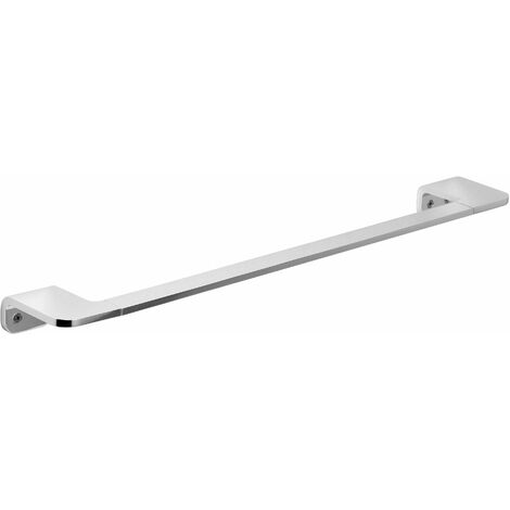 TATAY Toallero barra de aluminio , de líneas planas. Tamaño mediano. Medidas 7 x 3 x 45 cm. Doble sistema de fijación, tornillos y sistema Glue & Fix, sin taladrar.