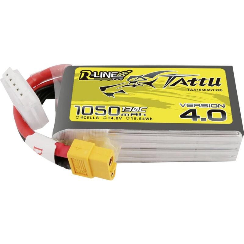Pack de batterie (LiPo) 14.8 v 1050 mAh Nombre de cellules: 4 130 c bloc XT60 Y718373 - Tattu