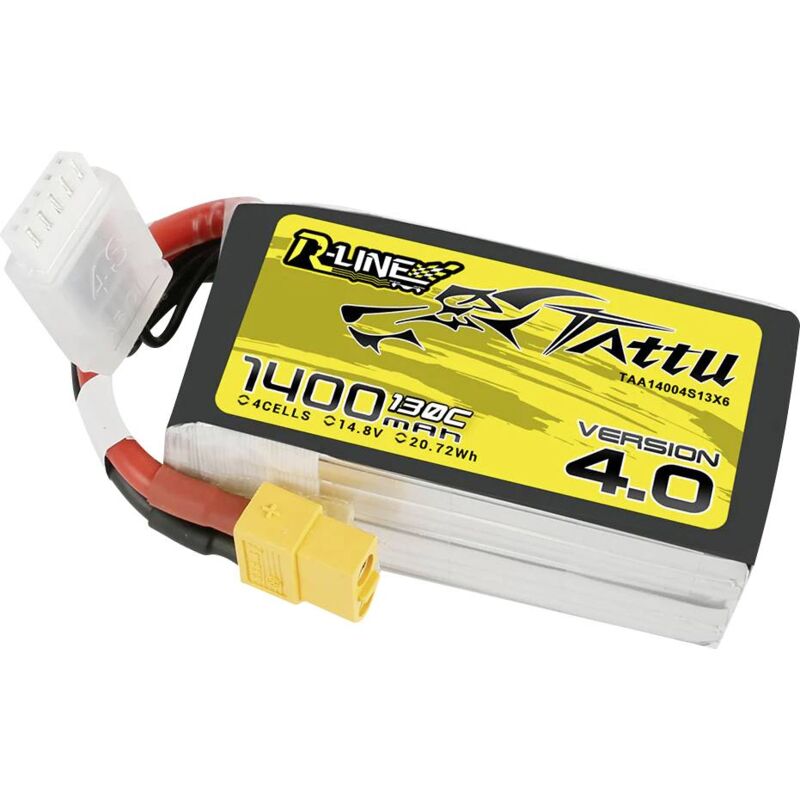 Pack de batterie (LiPo) 14.8 v 1400 mAh Nombre de cellules: 4 130 c bloc XT60 Y718243 - Tattu