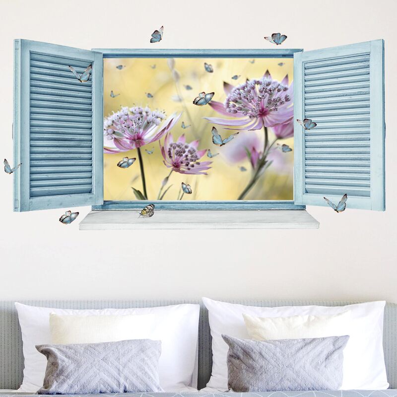 

Bilderwelten - Tatuaje de pared - 3D - Astrantia Major - Apaisado 1:2 Dimensión LxA: 70cm x 140cm