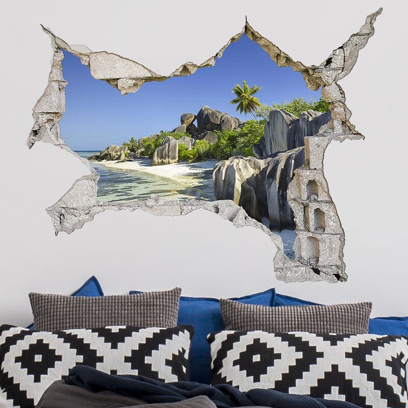 

Bilderwelten - Tatuaje de pared - 3D - Dream Beach Seychelles - Apaisado 3:4 Dimensión LxA: 60cm x 80cm