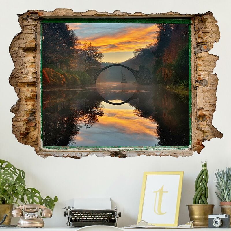 

Bilderwelten - Tatuaje de pared - 3D - Fairytale Bridge - Apaisado 2:3 Dimensión LxA: 120cm x 180cm