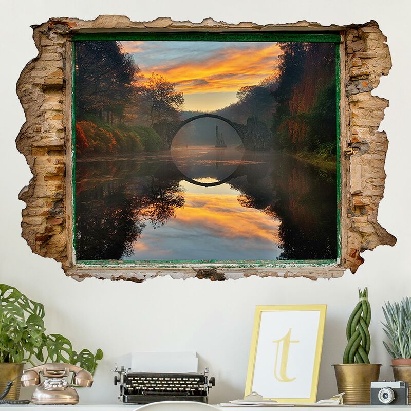 

Tatuaje de pared - 3D - Fairytale Bridge - Apaisado 2:3 Dimensión LxA: 40cm x 60cm