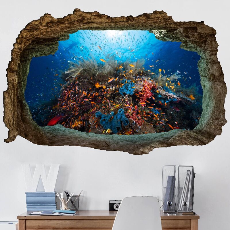 

Bilderwelten - Tatuaje de pared - 3D - Lagoon Underwater Dimensión LxA: 120cm x 180cm