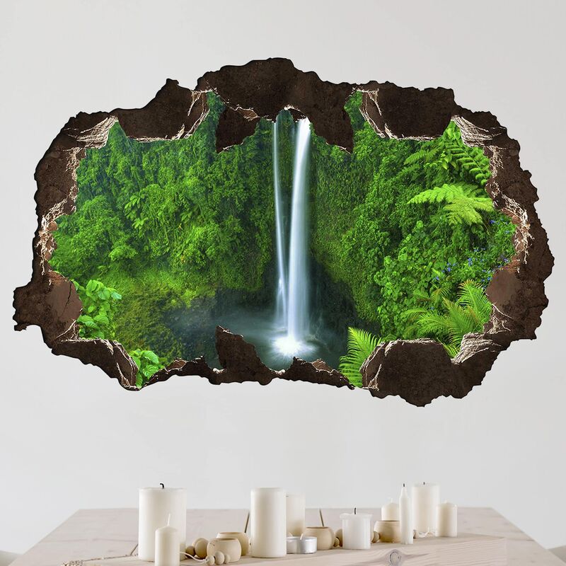 

Bilderwelten - Tatuaje de pared - 3D - Paradisiacal Waterfall - Apaisado 2:3 Dimensión LxA: 80cm x 120cm