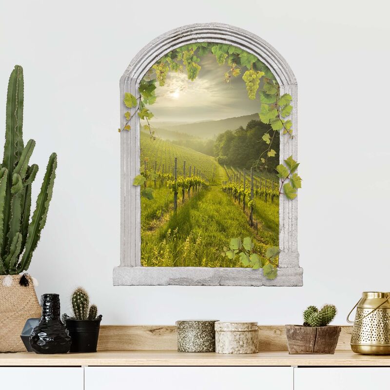 

Bilderwelten - Tatuaje de pared - 3D - Stone Arch Sun Rays Vineyard With Vines Dimensión LxA: 160cm x 120cm